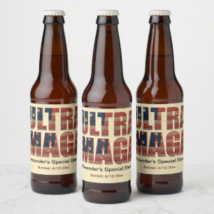 Étiquette Pour Bouteilles De Bière Ultra MAGA Trump Supporter 🚗 Great USA