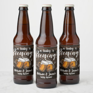 Étiquette Pour Bouteilles De Bière Un bébé brasse du Baby shower