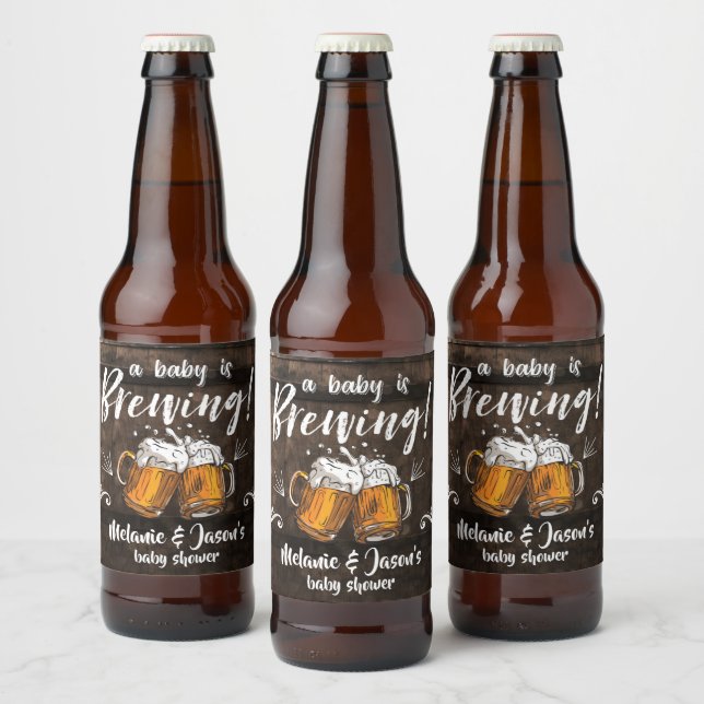 Étiquette Pour Bouteilles De Bière Un bébé brasse du Baby shower (Bouteilles)