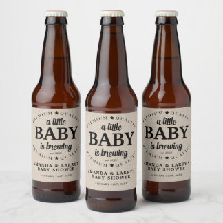 Étiquette Pour Bouteilles De Bière Un bébé brasse du Baby shower