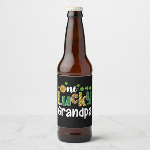 Étiquette Pour Bouteilles De Bière Un grand-père chanceux jumelé famille St Patrick's