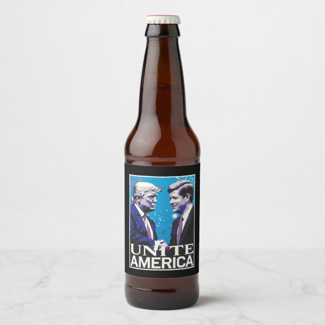 Étiquette Pour Bouteilles De Bière Unir l'Amérique et Trump emblématique (Devant)