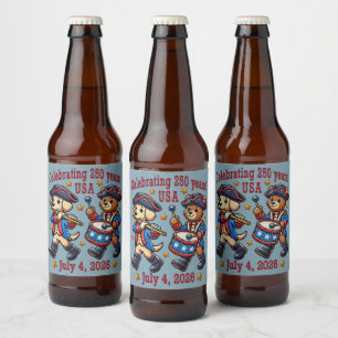 Étiquette Pour Bouteilles De Bière USA 250th Anniversary Souvenir - Patriotique