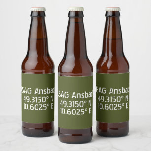 Étiquette Pour Bouteilles De Bière USAG Ansbach Latitude Longitude