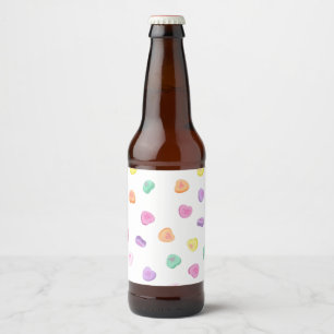 Étiquette Pour Bouteilles De Bière Valentines Day Candy Hearts Motif