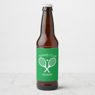 Étiquette Pour Bouteilles De Bière Vert moderne blanc élégant Tennis classique