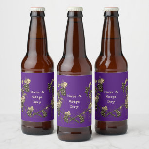 Étiquette Pour Bouteilles De Bière Vin de raisin vintage Avoir une bonne journée Humo