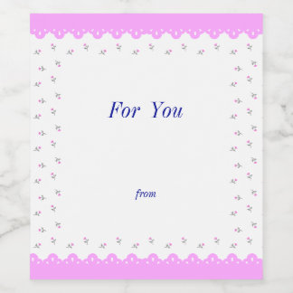 ÉTIQUETTE POUR BOUTEILLES DE VIN 文字　カスタマイズ　野ばら　ピンク     