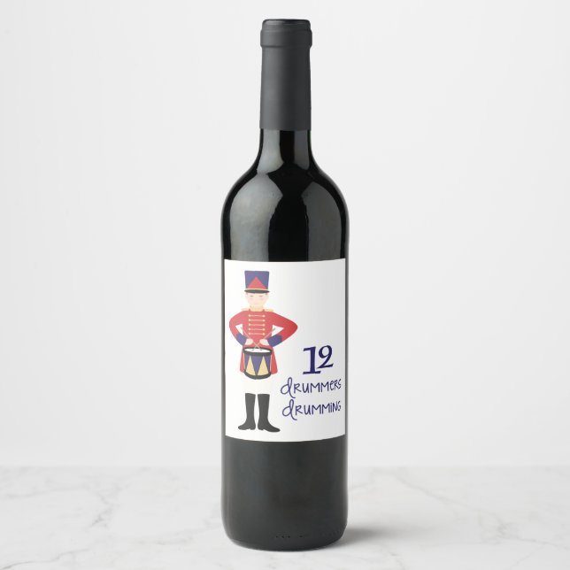 Étiquette Pour Bouteilles De Vin 12 tambours à tambour (Devant)