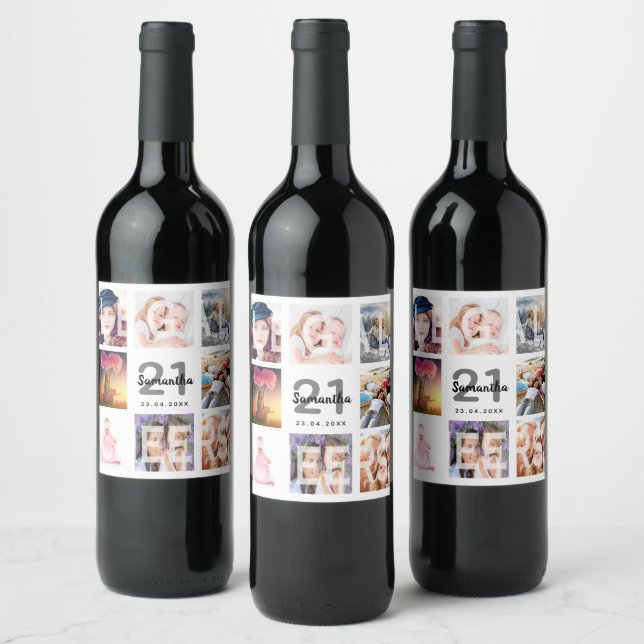 Étiquette Pour Bouteilles De Vin 21e anniversaire fête juridique applaudissements p (Bouteilles)