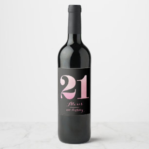 Étiquette Pour Bouteilles De Vin 21ème fête d'anniversaire de parties scintillant