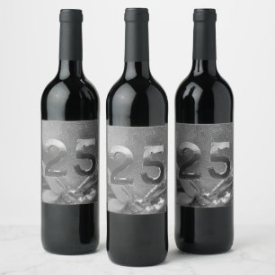 Étiquette Pour Bouteilles De Vin 25e anniversaire 25 ans Jubilé Mariage d'argent