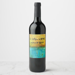 Étiquette Pour Bouteilles De Vin 2 Moitié peinture Abstraite Art multimédia mixte