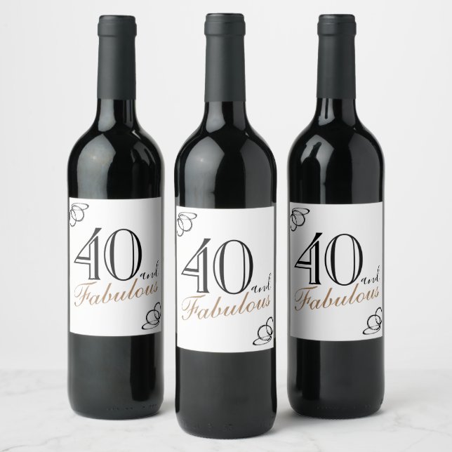 Étiquette Pour Bouteilles De Vin 40 et fabuleux femmes modernes 40e anniversaire (Bouteilles)