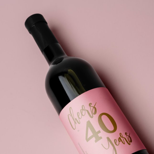 Étiquette Pour Bouteilles De Vin 40e anniversaire nom personnalisées applaudissemen (Créateur téléchargé)