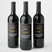40th Birthday 1982 Ajouter le nom Vintage Black Go