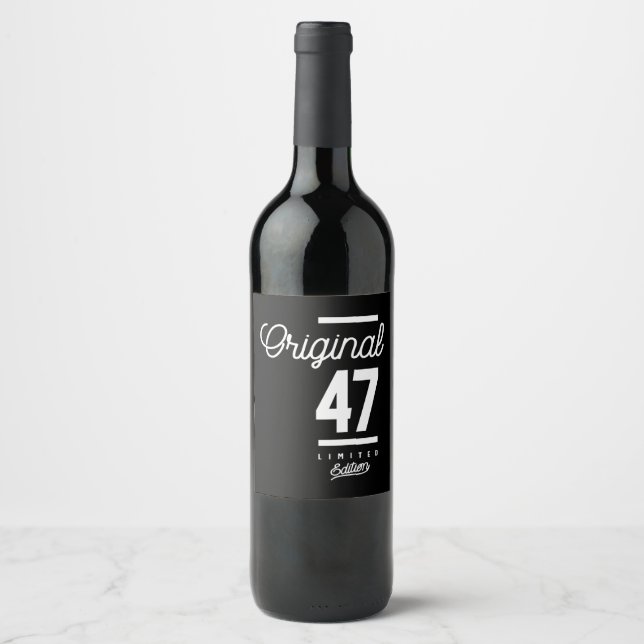 Étiquette Pour Bouteilles De Vin 47 Ans - 47e Anniversaire Drôle cadeau (Devant)