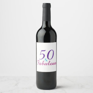 Étiquette Pour Bouteilles De Vin 50 et fabuleux 50e anniversaire coloré