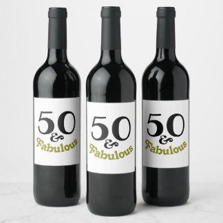 Étiquette Pour Bouteilles De Vin 50 et Fabuleux fête d'anniversaire
