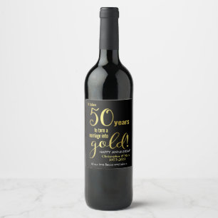 Étiquette Pour Bouteilles De Vin 50e anniversaire du Mariage