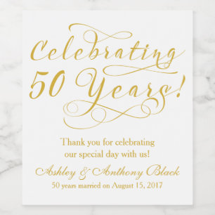 Étiquette Pour Bouteilles De Vin 50e anniversaire du Mariage Personnalisé