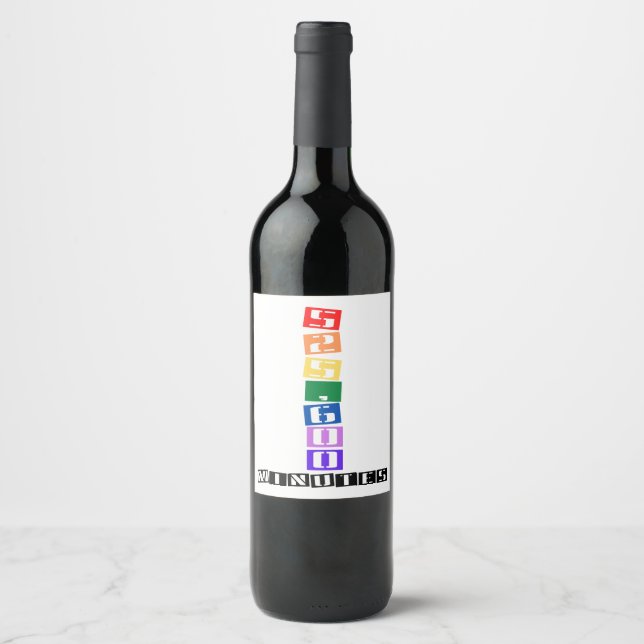 Étiquette Pour Bouteilles De Vin 525 600 Minutes (Devant)