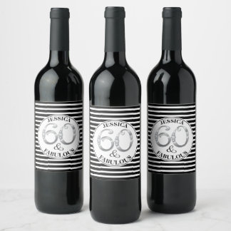 Étiquette Pour Bouteilles De Vin 60 et Fabuleux anniversaire
