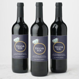 Étiquette Pour Bouteilles De Vin 60e anniversaire mariage diamant bleu faveur