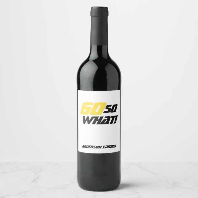 Étiquette Pour Bouteilles De Vin 60e anniversaire Motivation personnalisée (Devant)