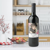 60e anniversaire noir blanc rayures photo florale