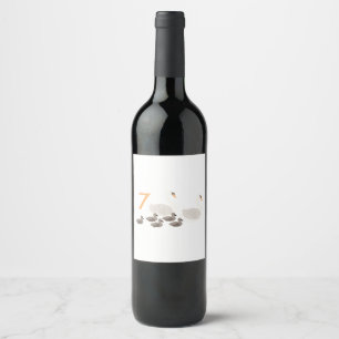Étiquette Pour Bouteilles De Vin 7 cygnes