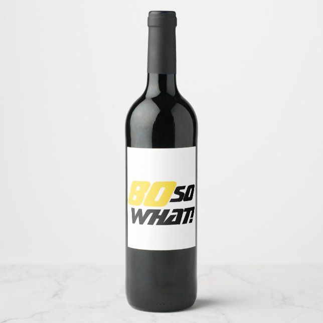 Étiquette Pour Bouteilles De Vin 80e anniversaire Inspirational Funny Typographie (Devant)