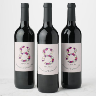 Étiquette Pour Bouteilles De Vin 8 mars Journée internationale de la femme