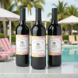 Étiquette Pour Bouteilles De Vin À la 25 Palm Beach Tropical Anniversaire