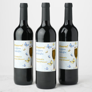 Étiquette Pour Bouteilles De Vin À une vie de papillons à la garden-party de mariag