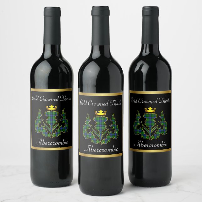 Étiquette Pour Bouteilles De Vin Abercrombie Or Crowé Tartan Thistle (Bouteilles)