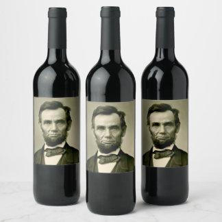 Étiquette Pour Bouteilles De Vin Abraham Lincoln président usa Etats-Unis Amérique