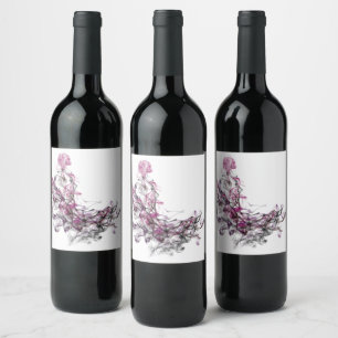 Étiquette Pour Bouteilles De Vin abstraction bleuet