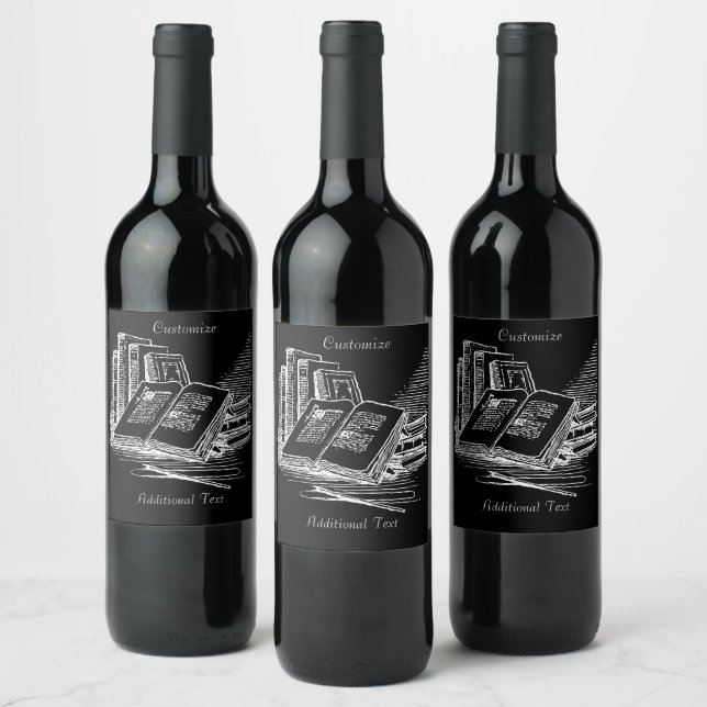 Étiquette Pour Bouteilles De Vin Académie Noire Et Blanche (Bouteilles)