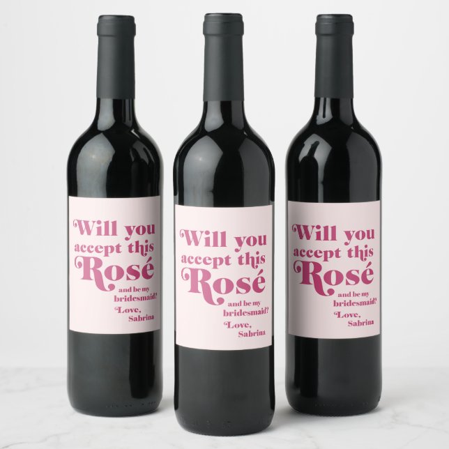 Étiquette Pour Bouteilles De Vin Accepterez-vous cette demande de demoiselle d'honn (Bouteilles)