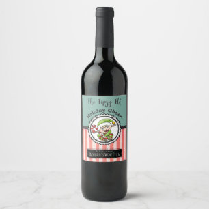 Étiquette Pour Bouteilles De Vin Acclamation de vacances avec une illustration