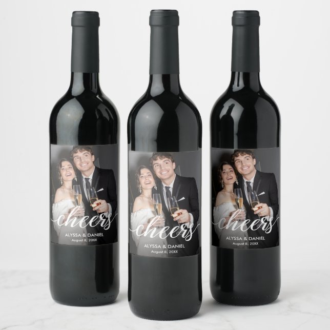 Étiquette Pour Bouteilles De Vin Accueil photo simple Mariage Fiançailles personnal (Bouteilles)