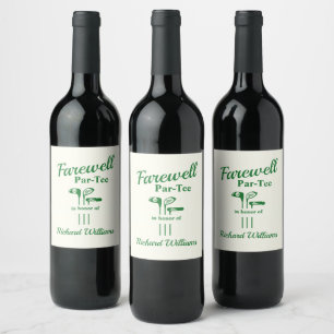 Étiquette Pour Bouteilles De Vin Adieu Retraite Golf Clubs Theme Par Tee