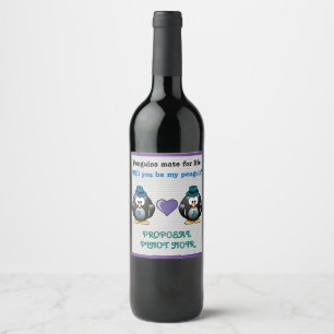 Étiquette Pour Bouteilles De Vin Adorable Gay Penguins Deux Pièces Aimer Casquettes