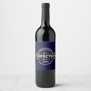 Étiquette Pour Bouteilles De Vin Âgé à la perfection année de naissance