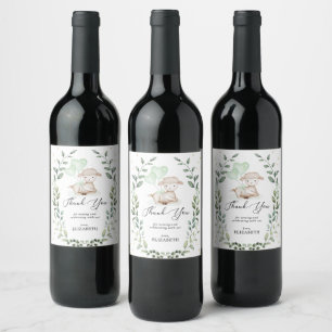 Étiquette Pour Bouteilles De Vin Agneau mignon Printemps Vert Bébé Mouton Douche Fa