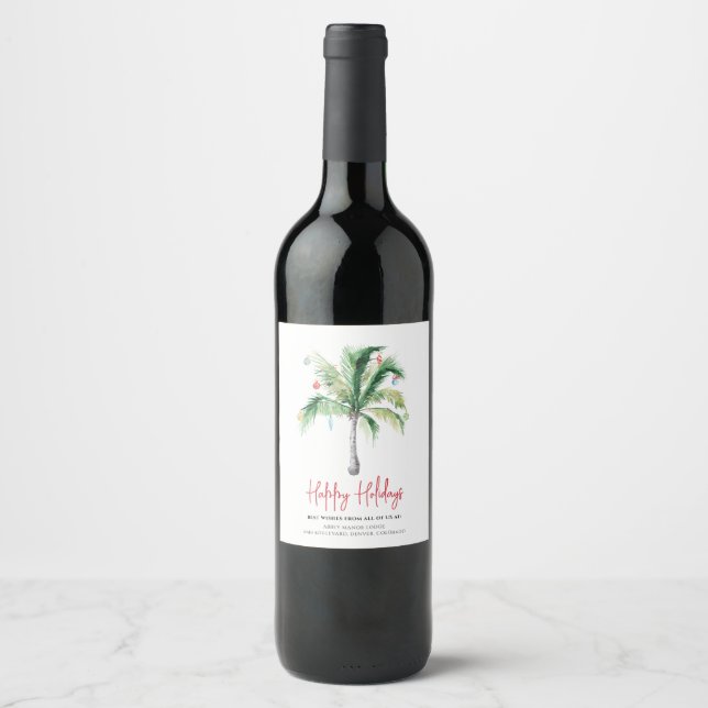 Étiquette Pour Bouteilles De Vin Ajouter une adresse d'entreprise Événement Palm Tr (Devant)