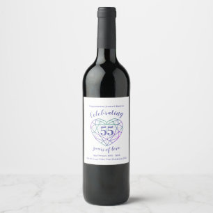 Étiquette Pour Bouteilles De Vin Alexandrite anniversaire 55 ans vin étiquette