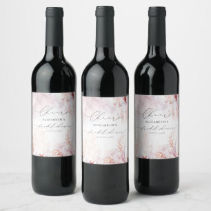 Étiquette Pour Bouteilles De Vin Algues sous-marines Fête des mariées de coquilla