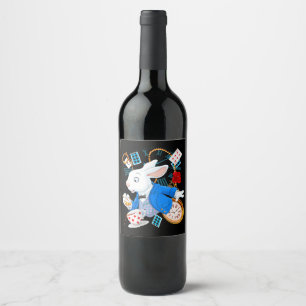 Étiquette Pour Bouteilles De Vin Alice Au Pays Des Merveilles - Lapin Blanc